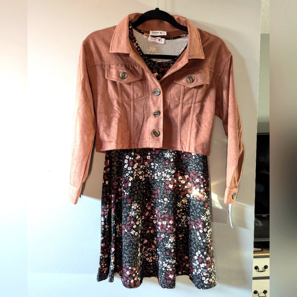 Sz 14 Girls Dress and Cropped Jacket 2pc set